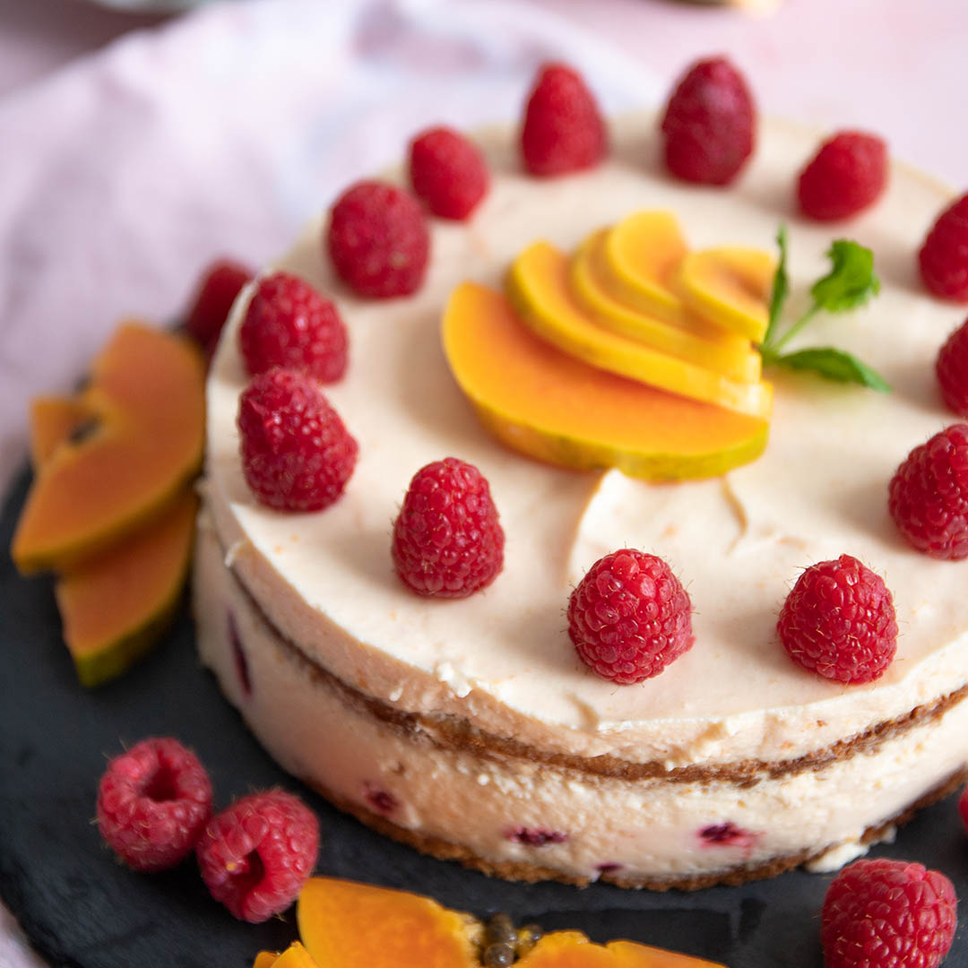 Low-Carb Sommer Papaya-Sahne-Torte