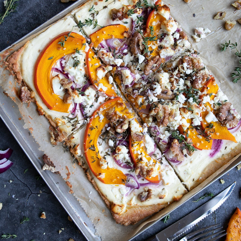 Low-Carb Kürbis-Flammkuchen