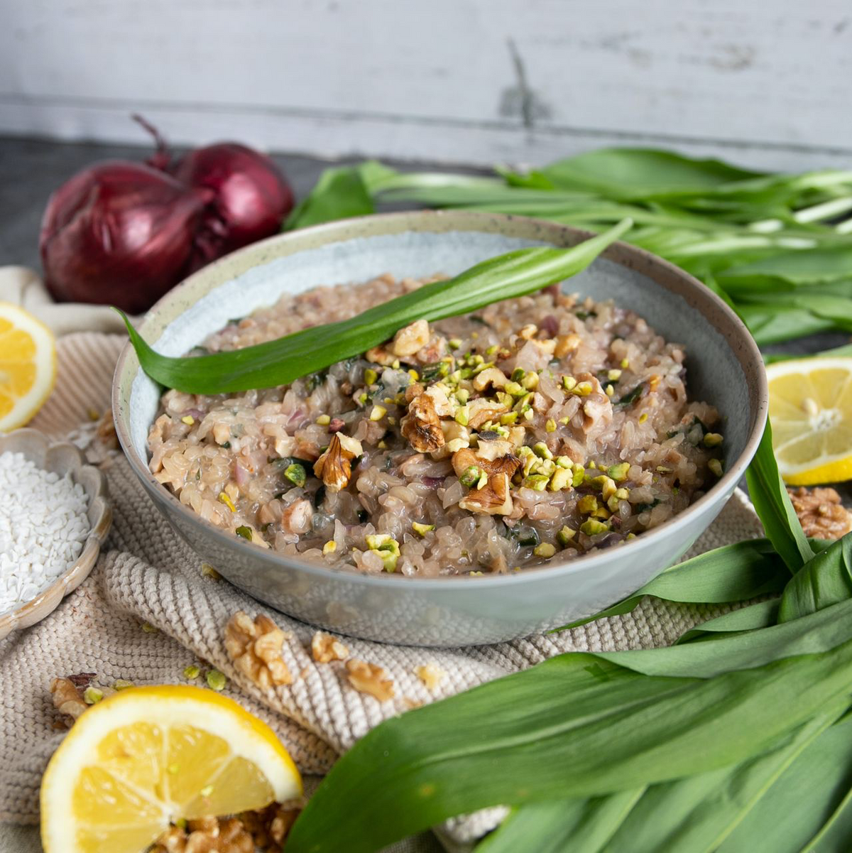 Veganes Low-Carb Bärlauch-Risotto