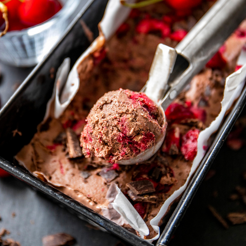 Schwarzwälder-Kirsch-Eis ohne Zucker