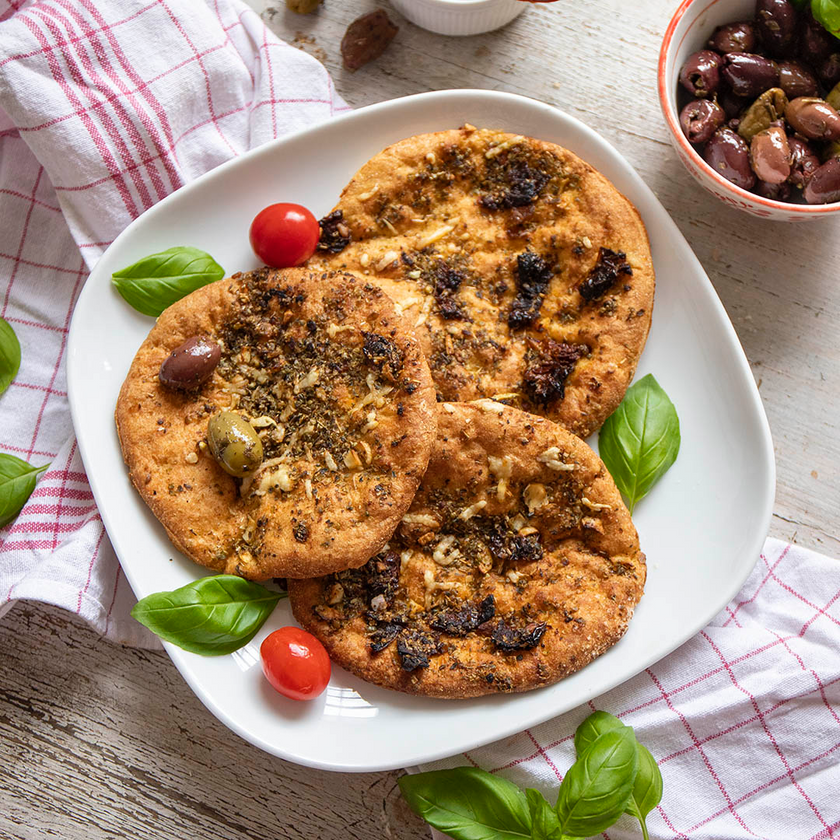Mediterranes Low-Carb Fladenbrot