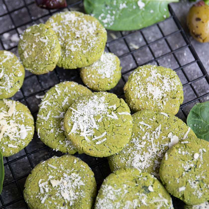 Herzhafte Spinat-Kekse