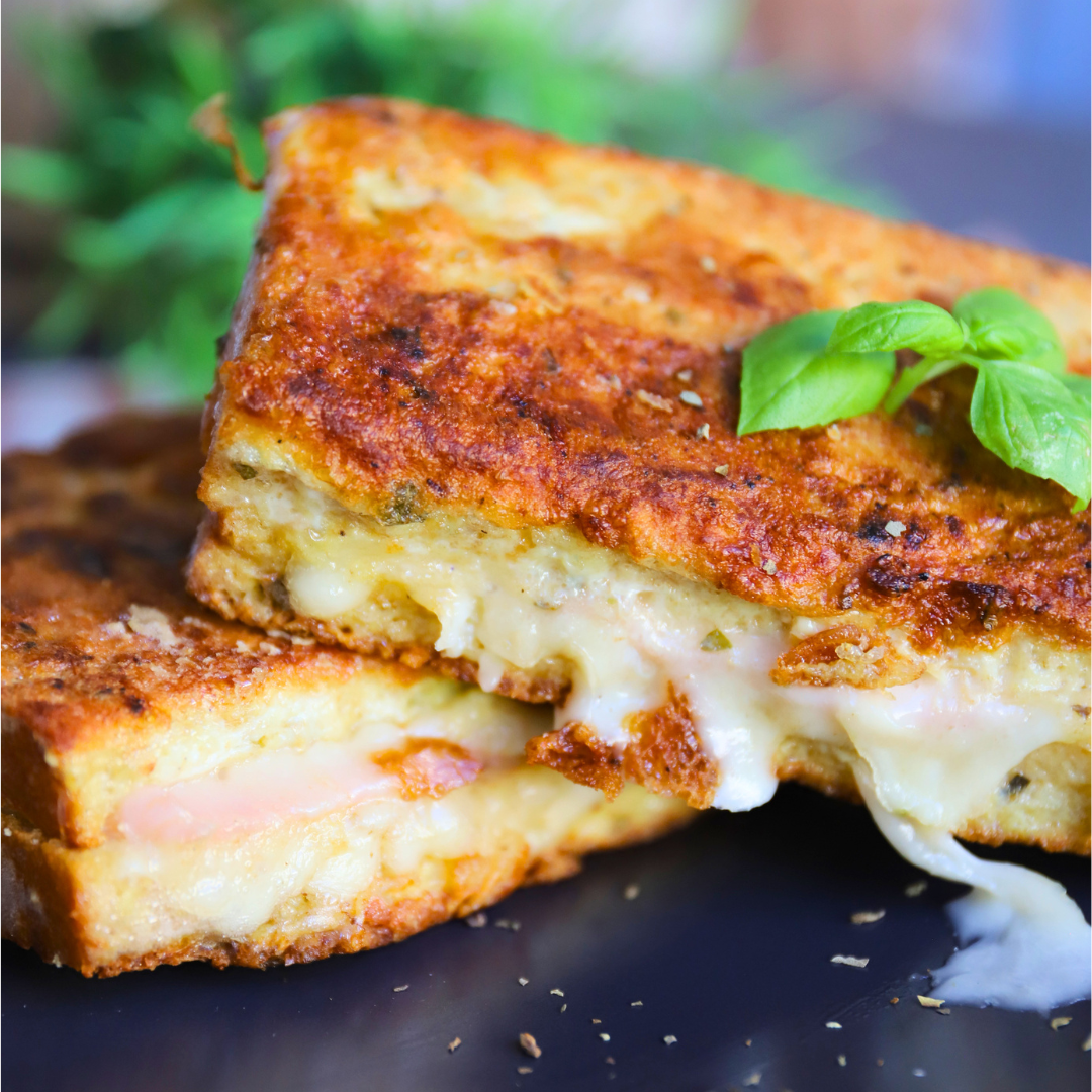 Low-Carb Schinken Käse Toast aus der Pfanne