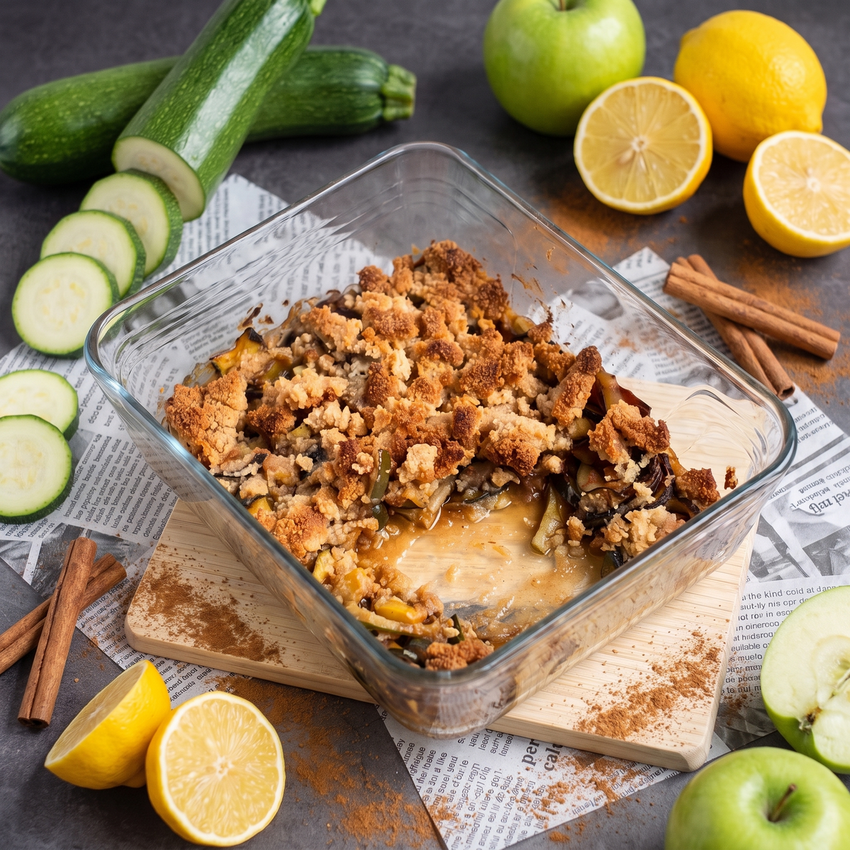 Low-Carb Zucchini-Apfel-Crumble