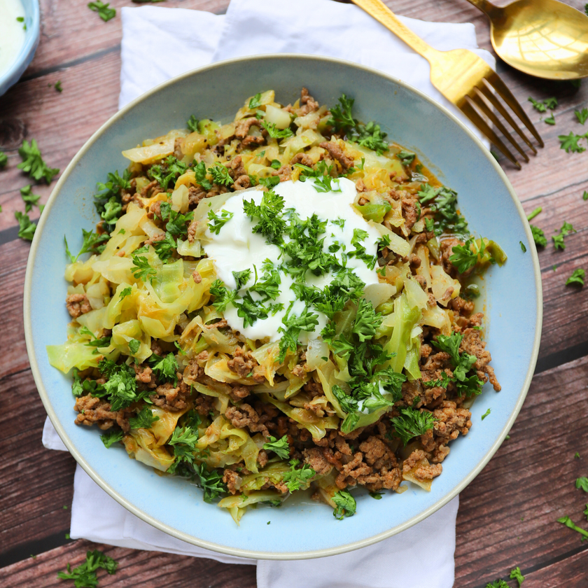 Keto Kohl-Hack-Pfanne