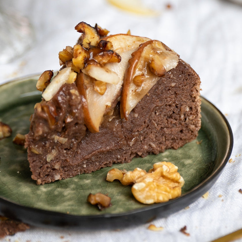 Saftiger Low-Carb & Keto Schoko-Birnen-Kuchen