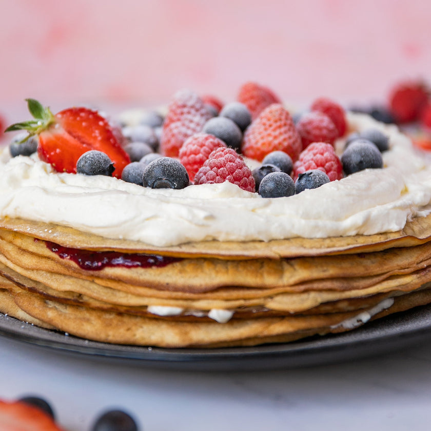 Low-Carb & Keto Pfannkuchen Torte