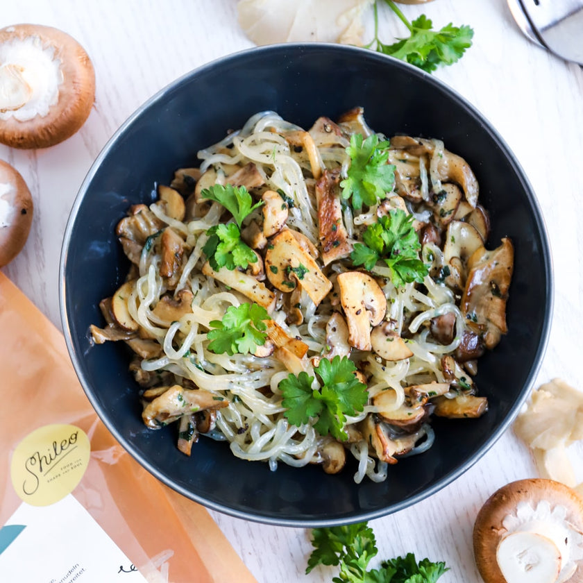 Low-Carb & Keto Pilz-Nudelpfanne