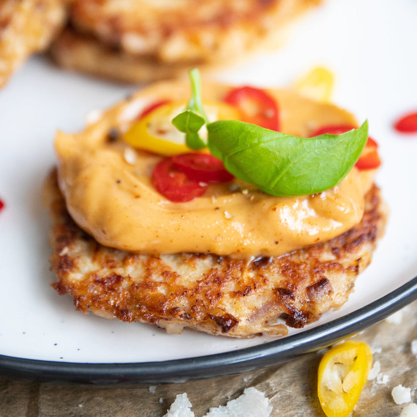 Low-Carb & Keto Selleriepuffer mit Mayonnaise