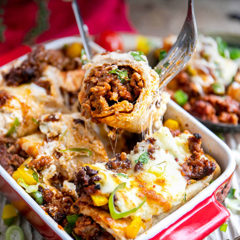 Low-Carb & Keto Wrap-Auflauf mit Hack