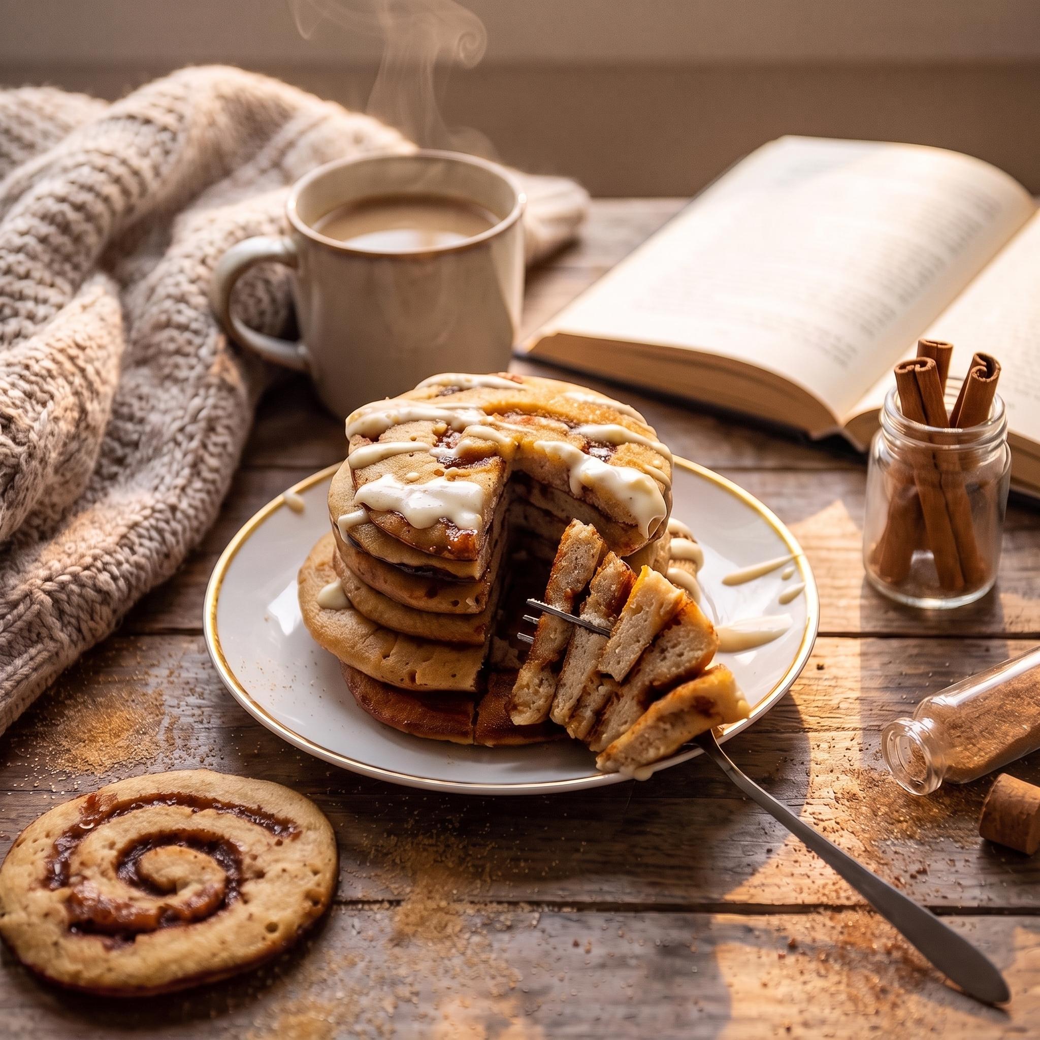 Low-Carb & Keto Zimtschnecken Pancakes