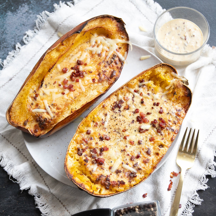 Low-Carb Spaghettikürbis alla Carbonara