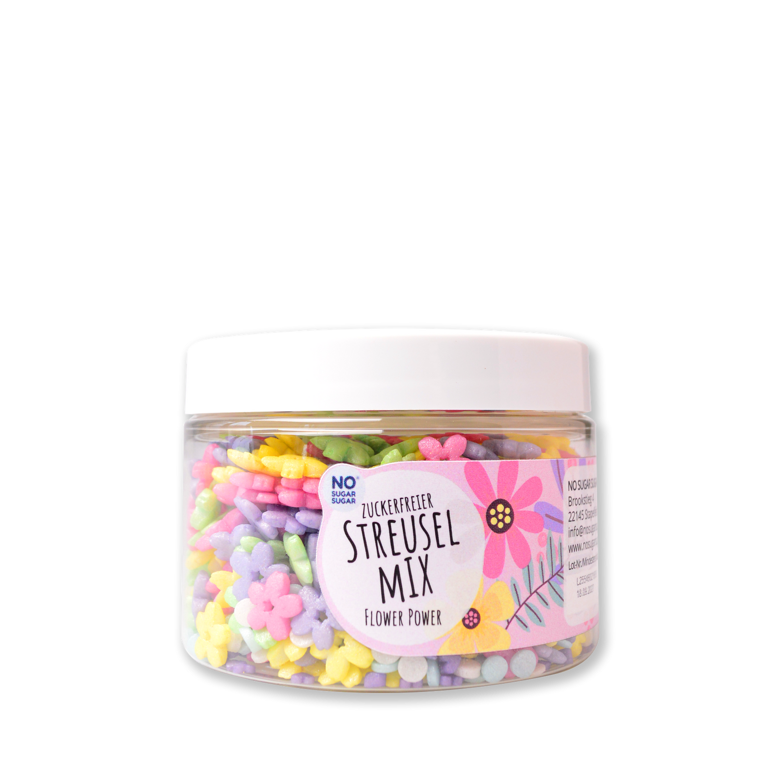 Zuckerfreier Streuselmix Flower Power