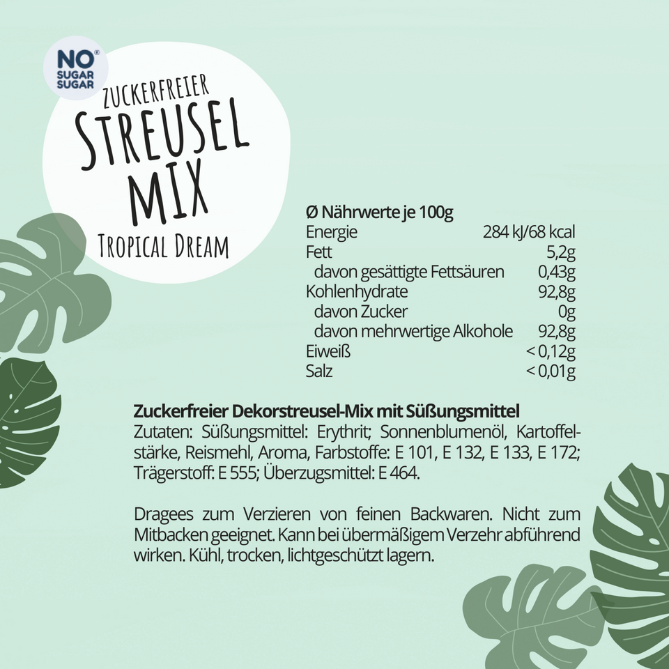 Zuckerfreier Streuselmix Tropical Dream