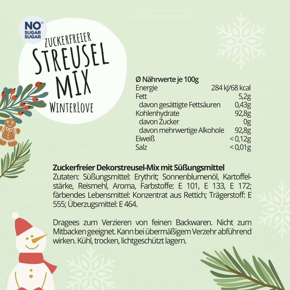 Zuckerfreier Streuselmix Winter Love