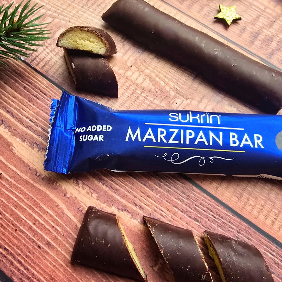 Lower-Carb* Marzipan Schokoriegel