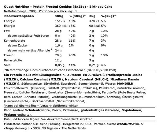 Birthday Cake Frosted Protein Cookies | 8er Pack