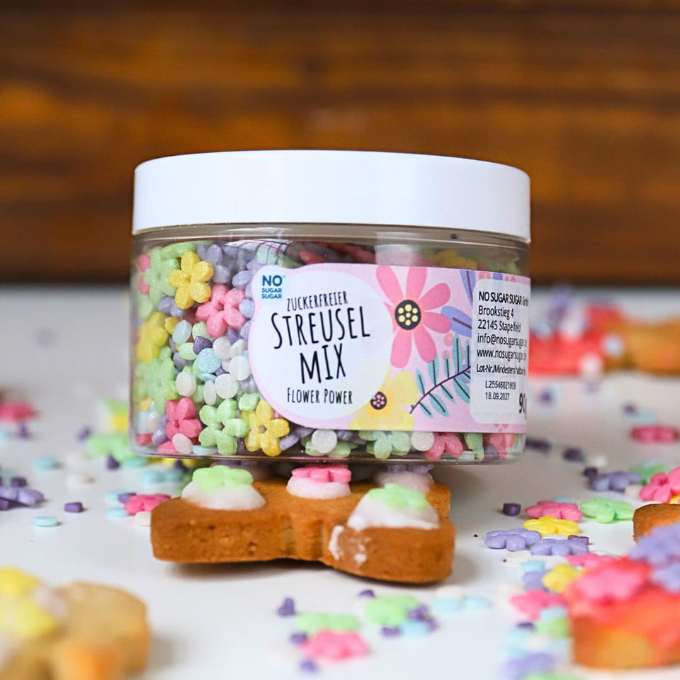 Zuckerfreier Streuselmix Flower Power