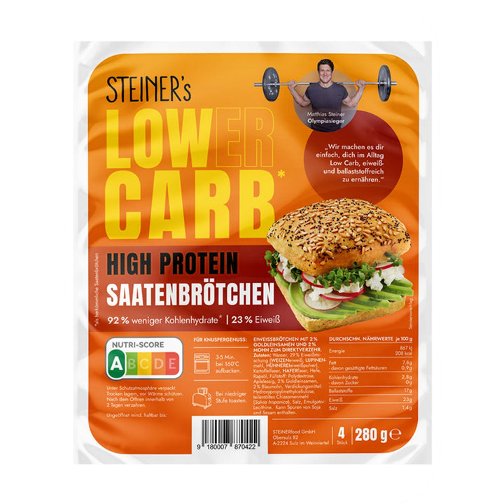 Lower-Carb* High Protein Saatenbrötchen