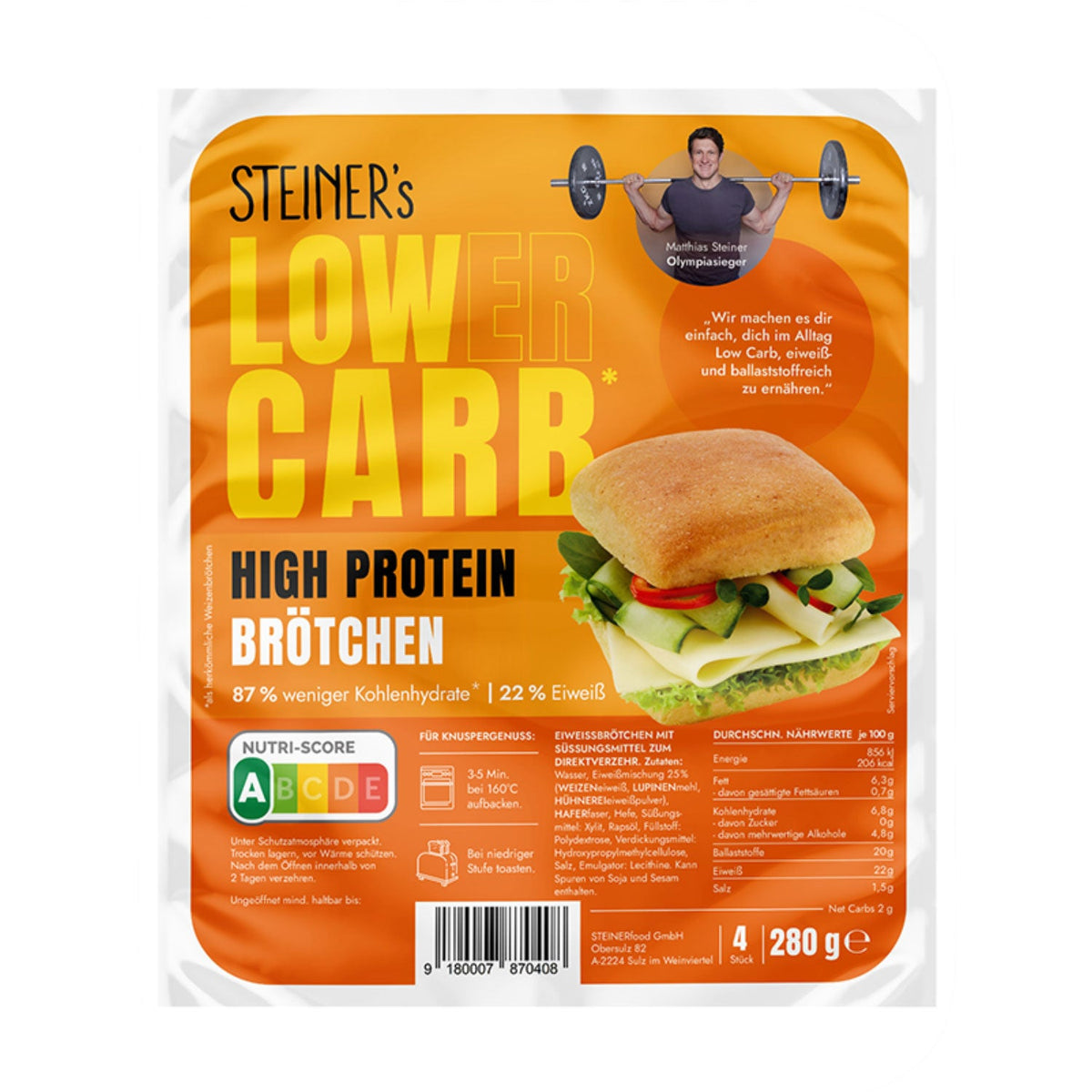 Lower-Carb* High Protein Brötchen (MHD: 25.08.2026)