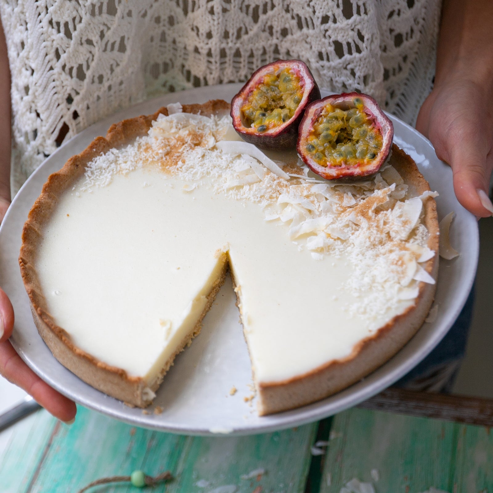 Vegane Low-Carb Maracuja-Kokos-Tarte