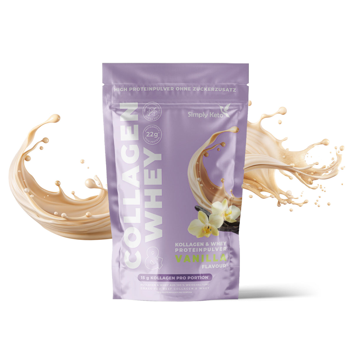 Kollagen & Whey Proteinpulver | Vanille Shake (MHD: 09.10.2026)