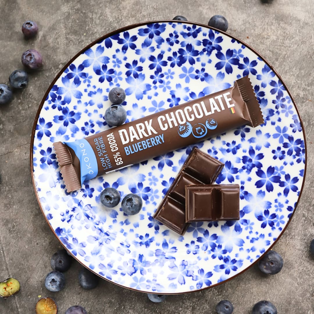 Dark Chocolate Blueberry Schokoriegel