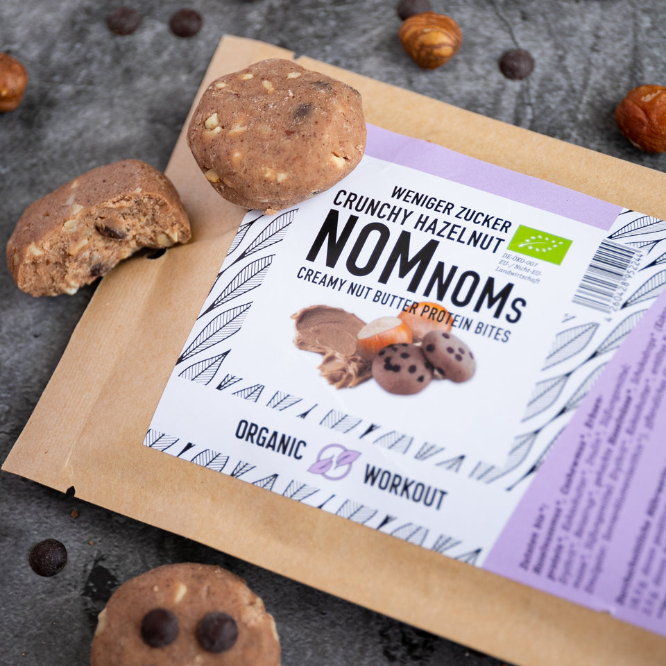 NomNoms Protein Bites | Crunchy Hazelnut | Bio