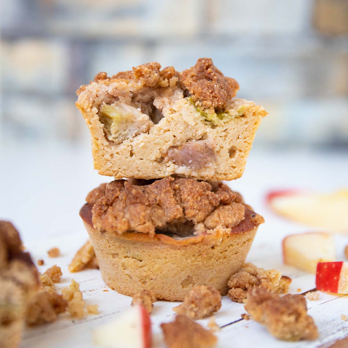 Apfel-Rhabarber Streusel Muffins 2er Pack