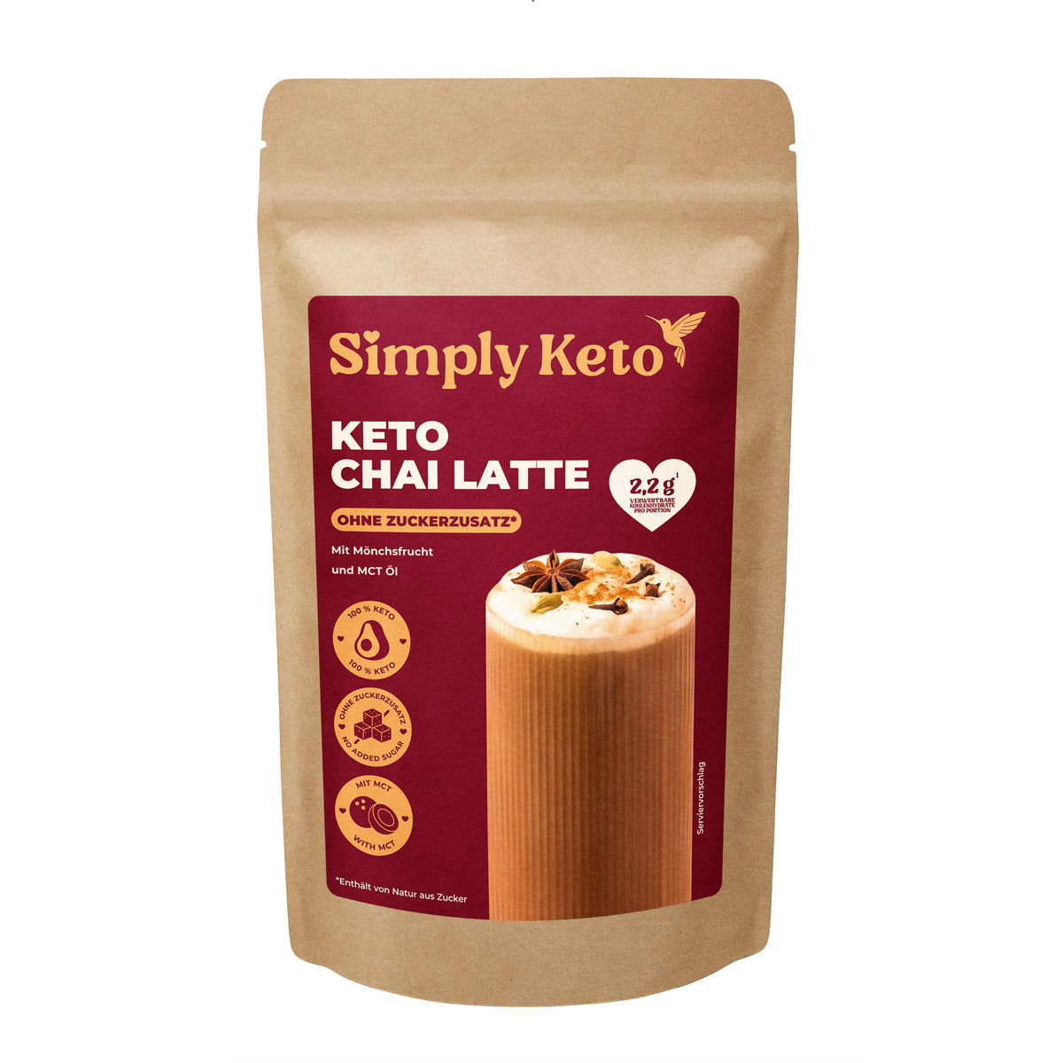 Keto Chai Latte mit Mönchsfrucht & MCT