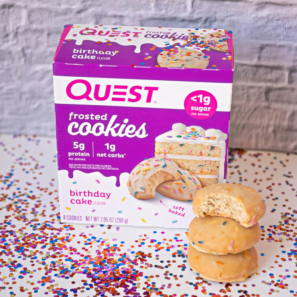 Birthday Cake Frosted Protein Cookies | 8er Pack