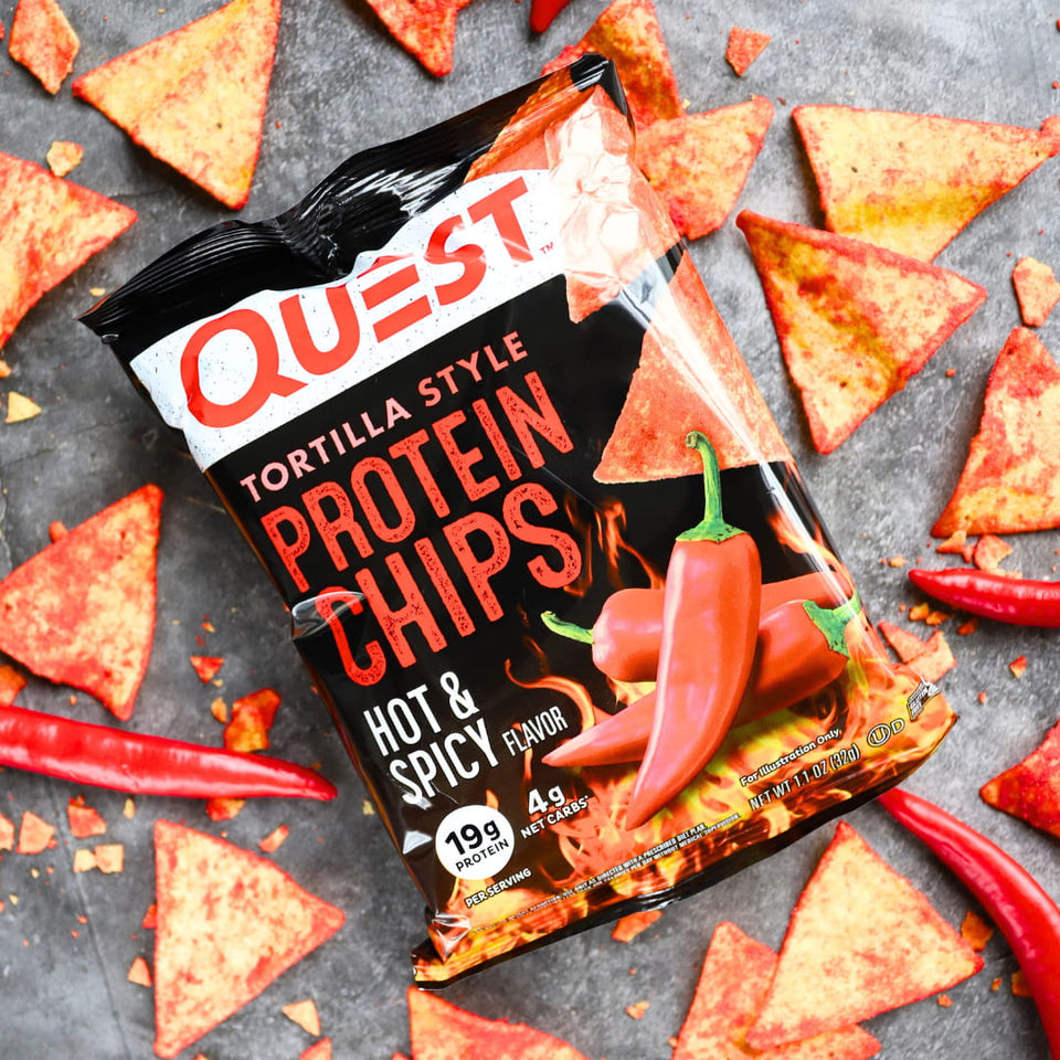 Hot & Spicy Protein Chips Tortilla Style  | 8er Maxipack