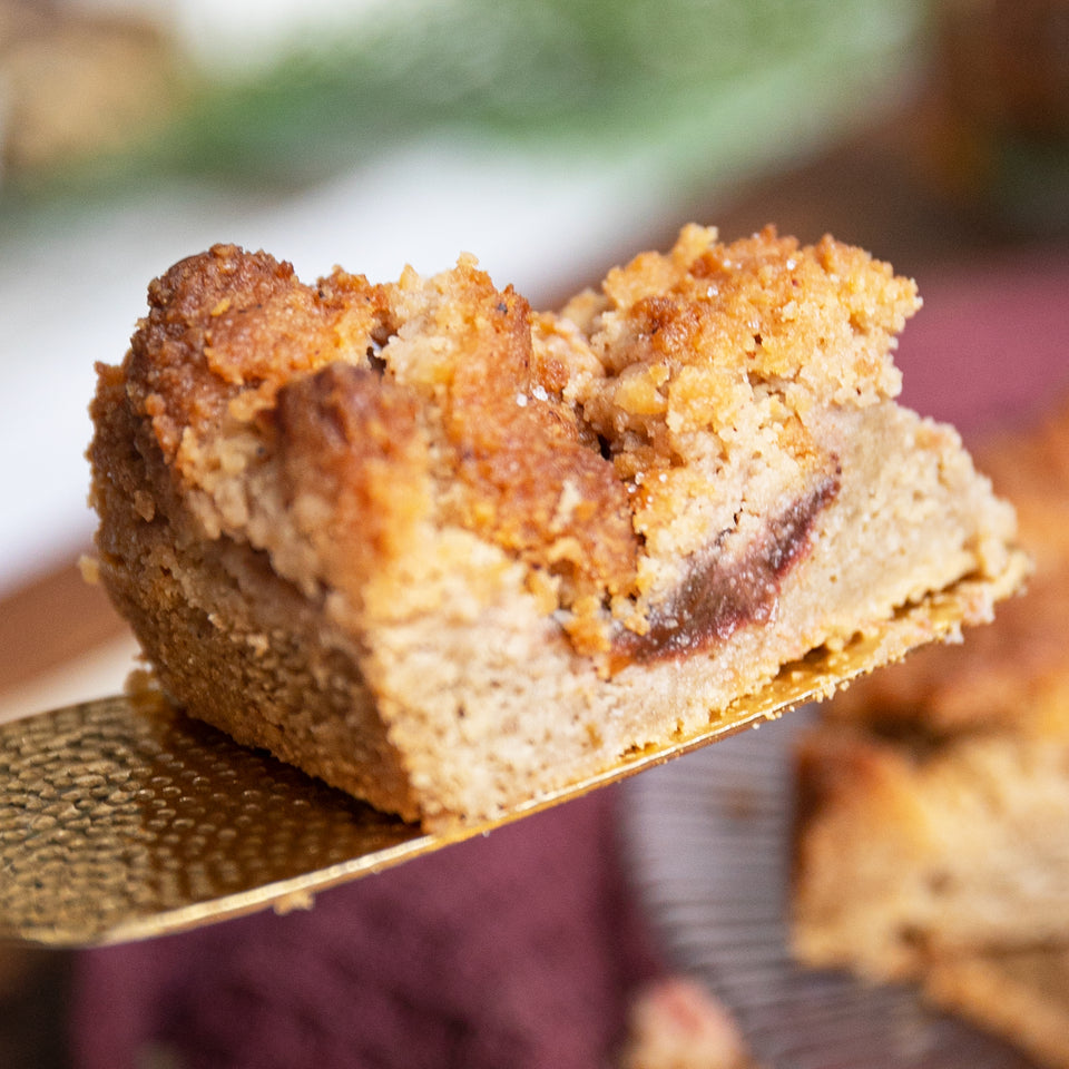 Lower-Carb* Pflaumen Streuselkuchen