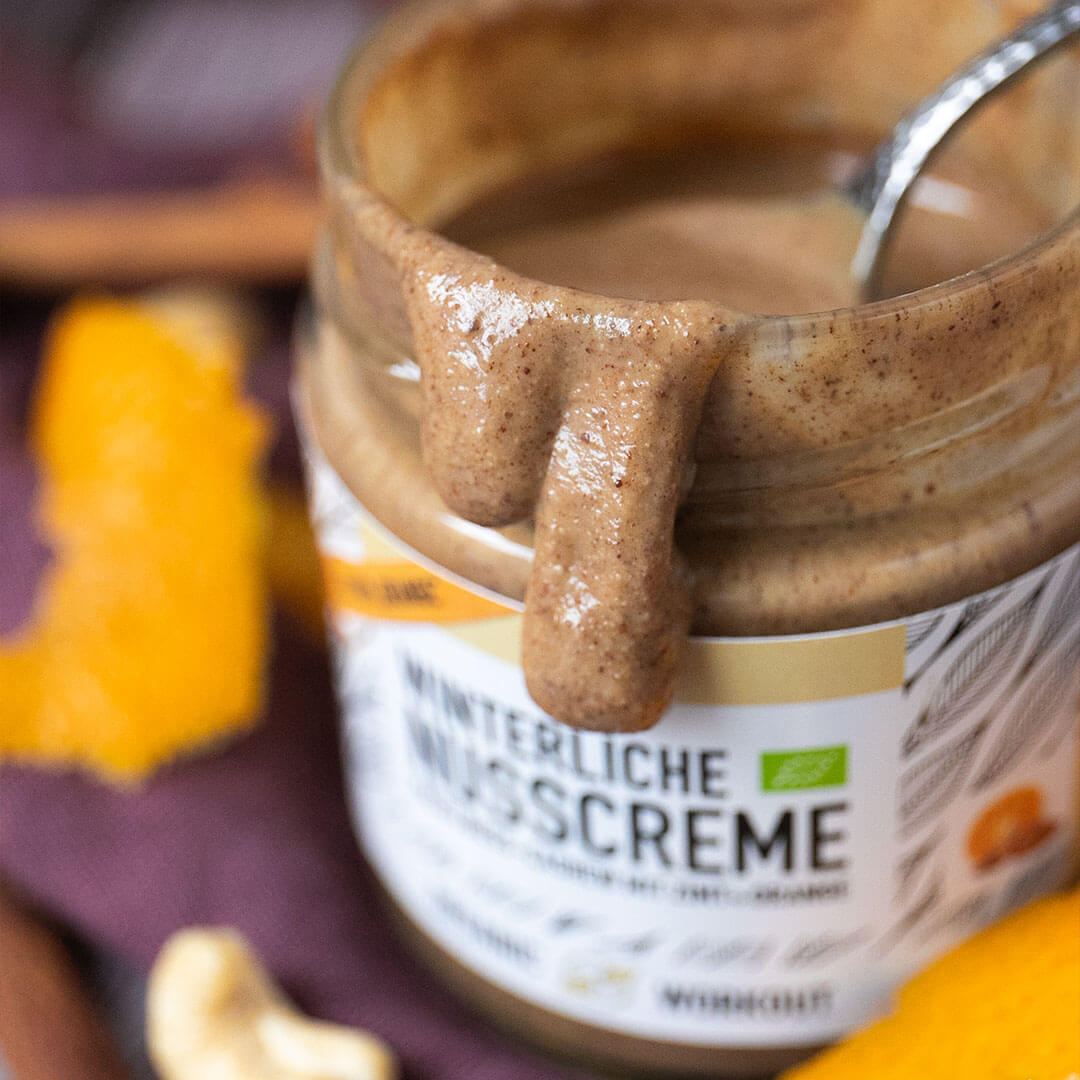 Winterliche Haselnuss-Cashew Creme mit Zimt & Orange | Bio
