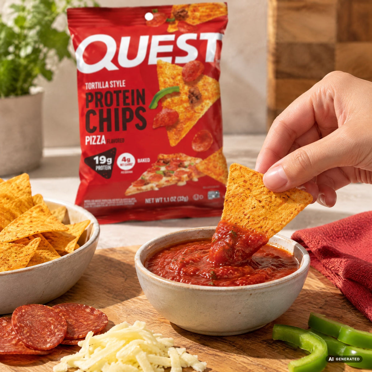 Pizza Protein Chips Tortilla Style  | 8er Maxipack