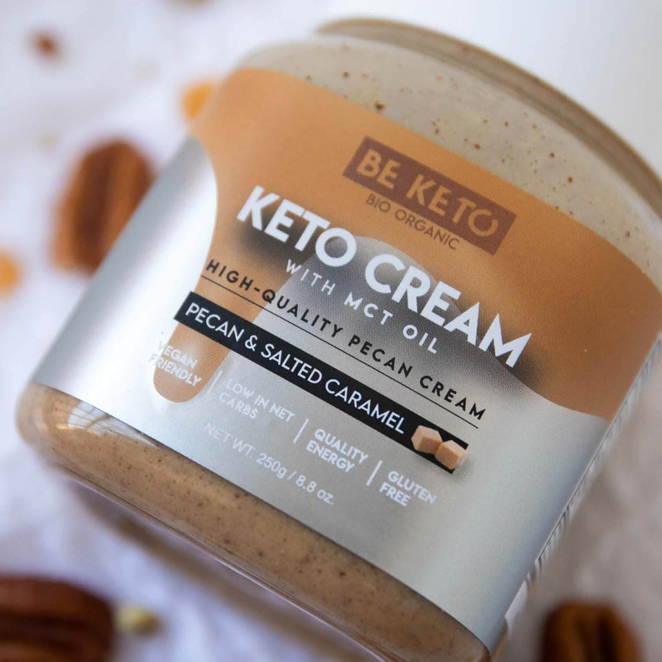 Keto Vegane Pekannuss & Salz-Karamell Creme mit MCT-Öl