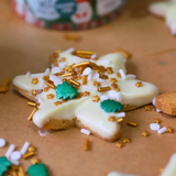 Plätzchen mit Streuselmix Merry Gold