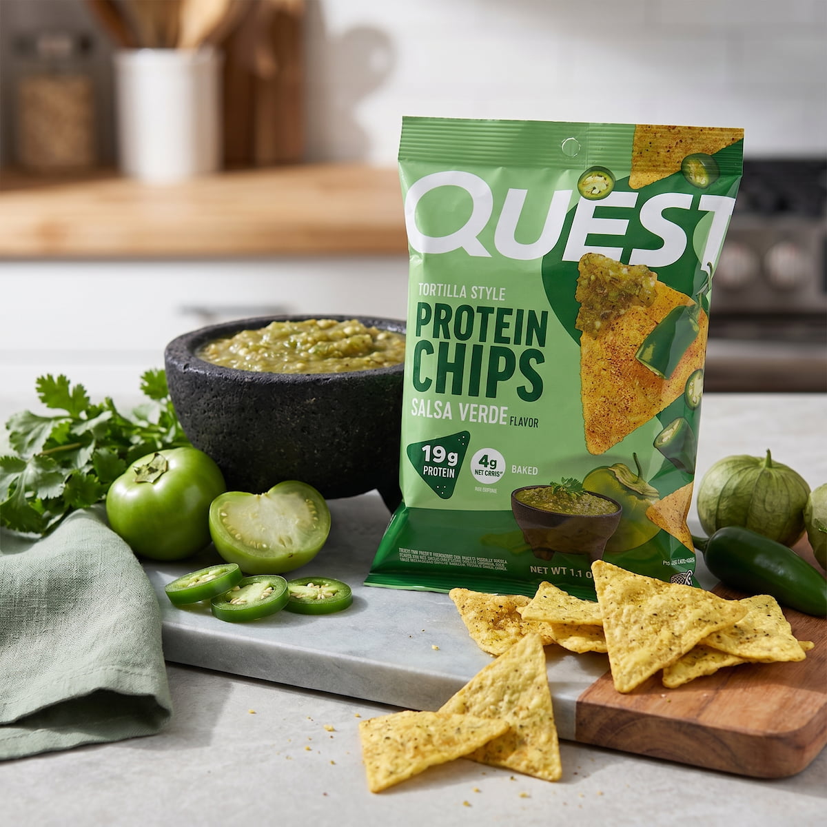 Salsa Verde Protein Chips Tortilla Style