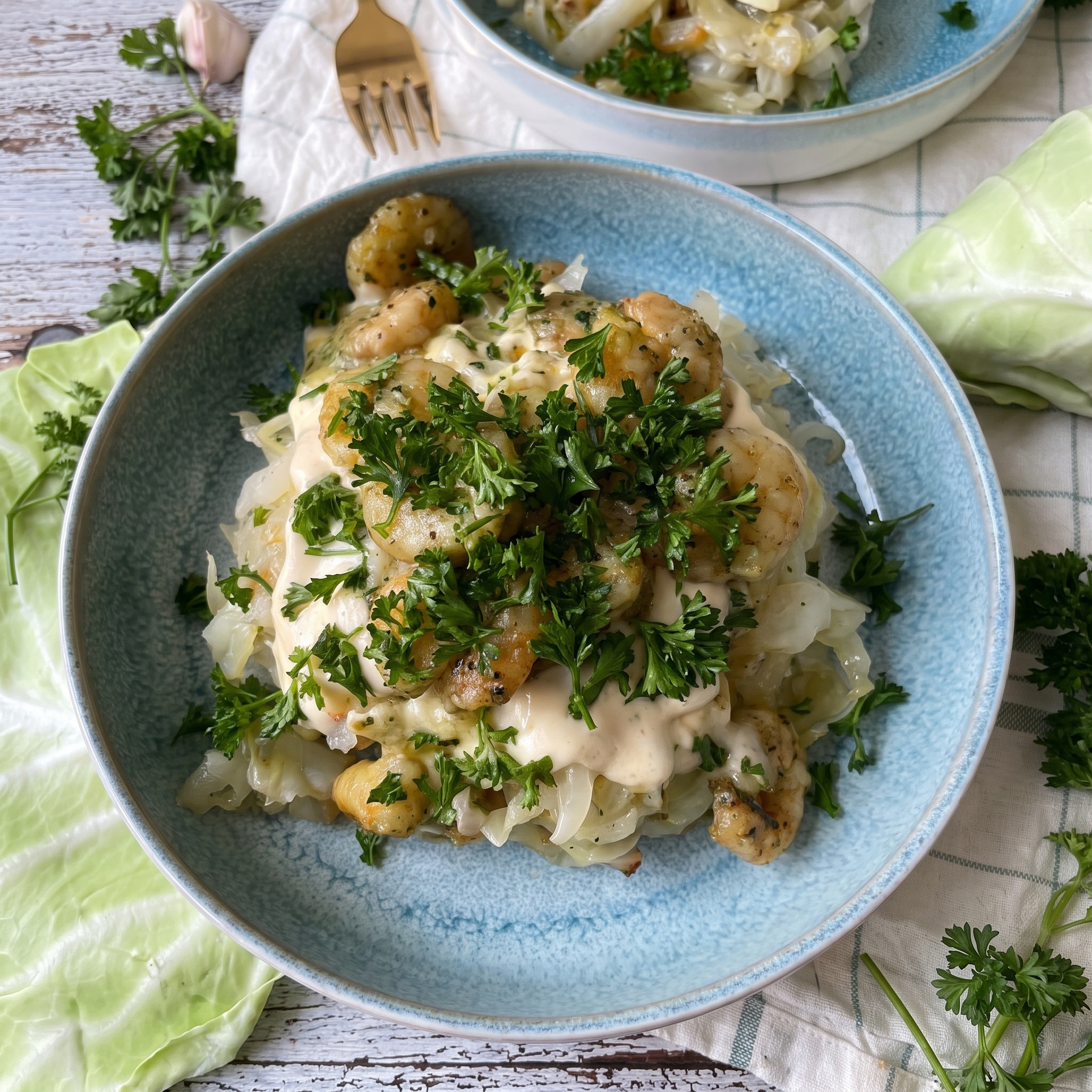 Ketogene Spitzkohlnudeln mit cremiger Käsesauce