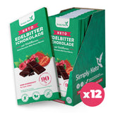 Keto Edelbitter Schokolade mit Waldbeeren | 60% Kakao | 12er Pack