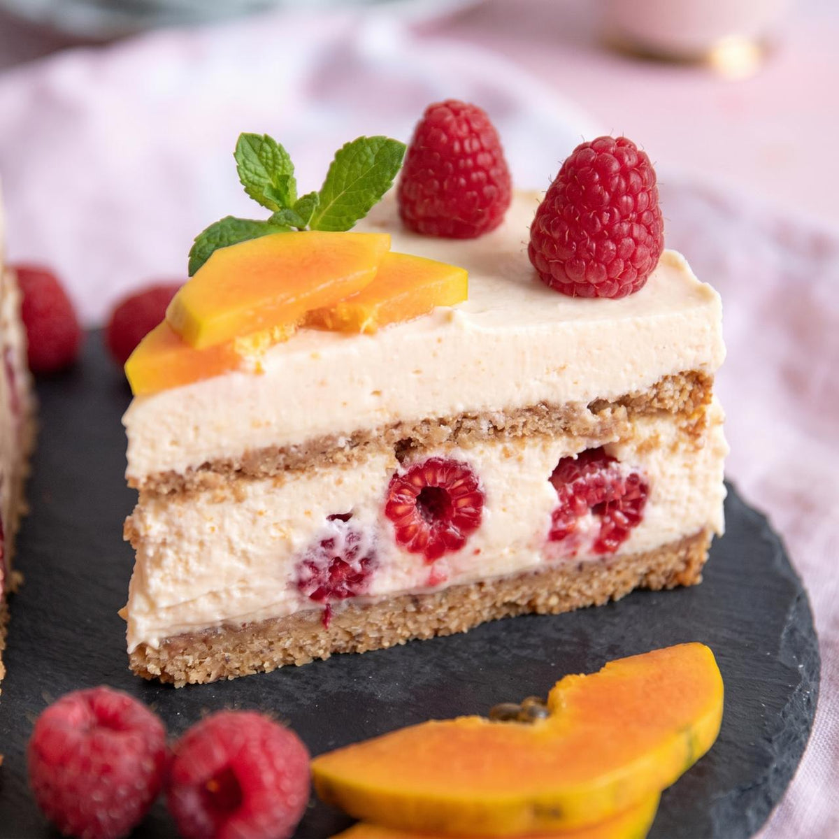 Low-Carb Sommer Papaya-Sahne-Torte