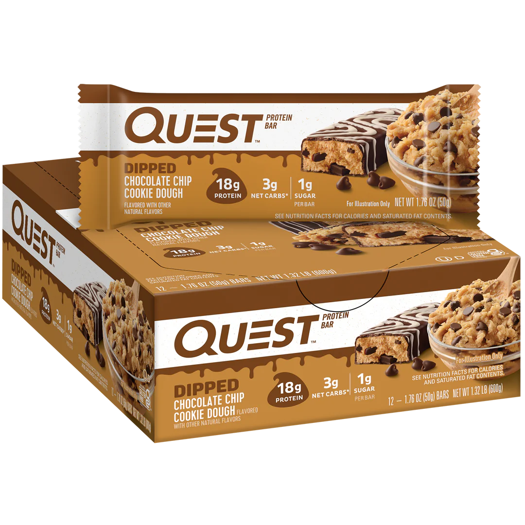 Überzogener Cookie Dough Quest Porteinriegelh | Maxipack mit 12 Stück Quest