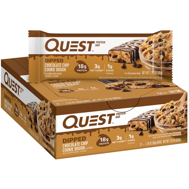Überzogener Cookie Dough Quest Proteinriegel | Maxipack mit 12 Stück