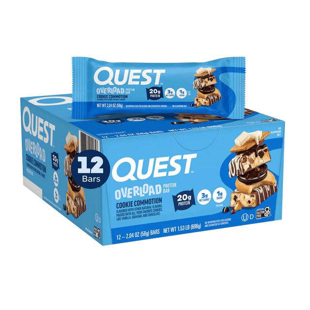 Cookie Commotion Overload Quest Proteinriegel | Maxipack mit 12 Stück