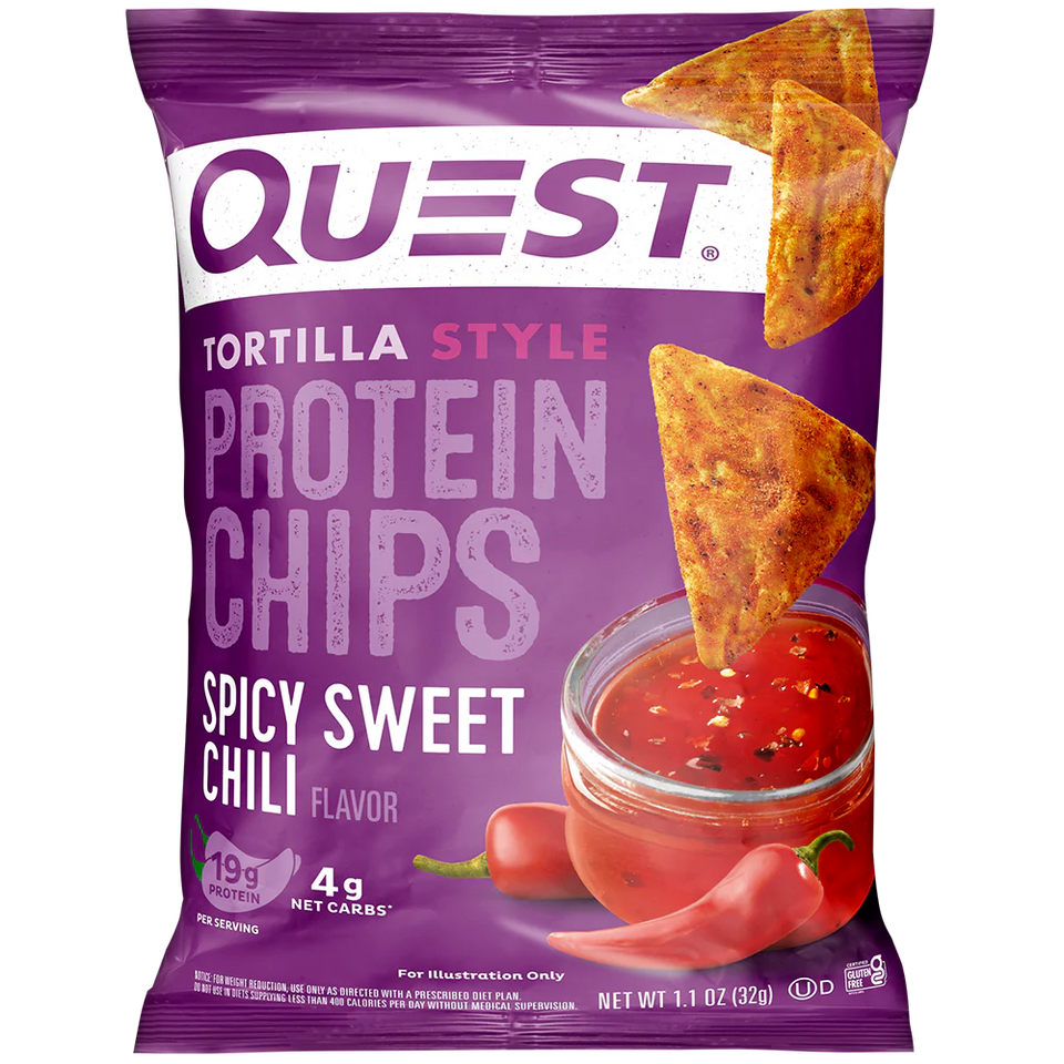 Spicy Sweet Chili Protein Chips Tortilla Style | 8er Maxipack