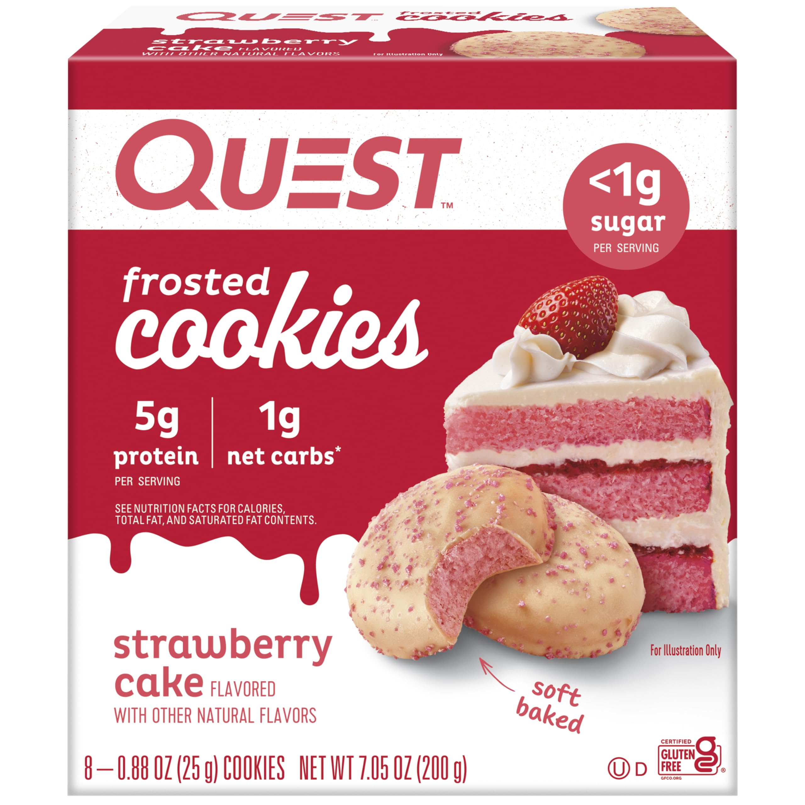 Strawberry Cake Frosted Protein Cookies | 8er Pack