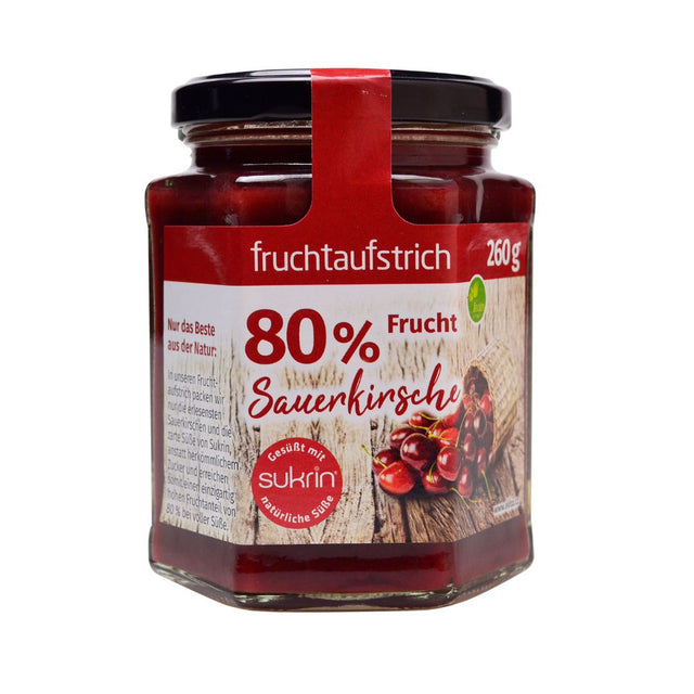 Sauerkirsch Fruchtaufstrich mit Erythrit & Stevia 260 g