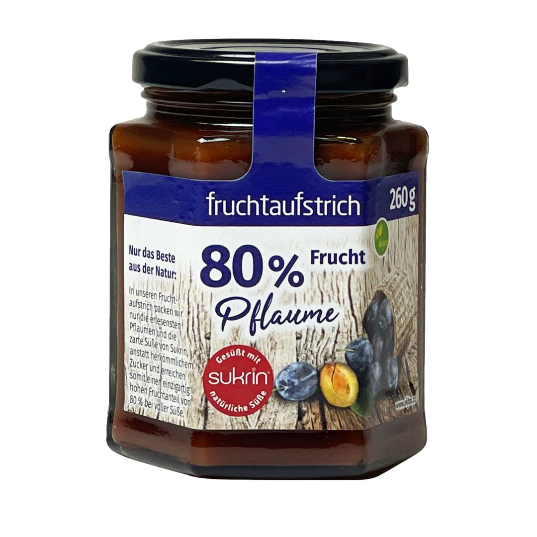 Pflaume Fruchtaufstrich mit Erythrit & Stevia 260 g