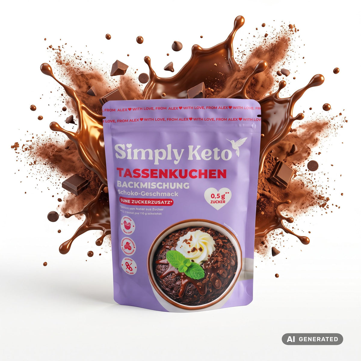 Keto Tassenkuchen Backmischung - Schoko