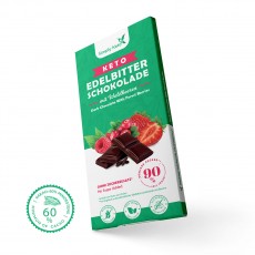 Keto Edelbitter Schokolade mit Waldbeeren | 60% Kakao